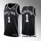 Men' San Antonio Spurs #1 Victor Wembanyama Black Association Edition Jersey
