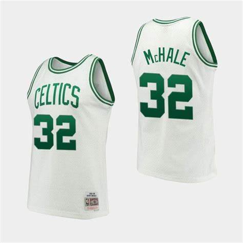 Men's BOS #32 Kevin Mchale White Swingman Jersey