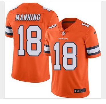 Men's Broncos #18 Peyton Manning Color Rush Limited Jersey Orange