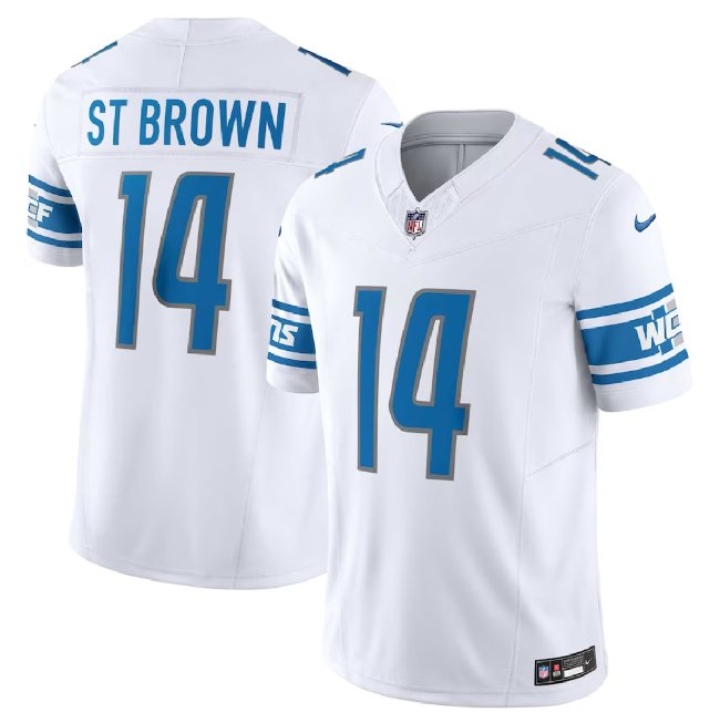 Lions #14 Amon-Ra St. Brown White F.U.S.E. Football Jersey