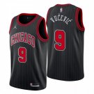 Men's Chicago Bulls #9 Nikola Vucevic Stitched Jersey Black Pinstripe