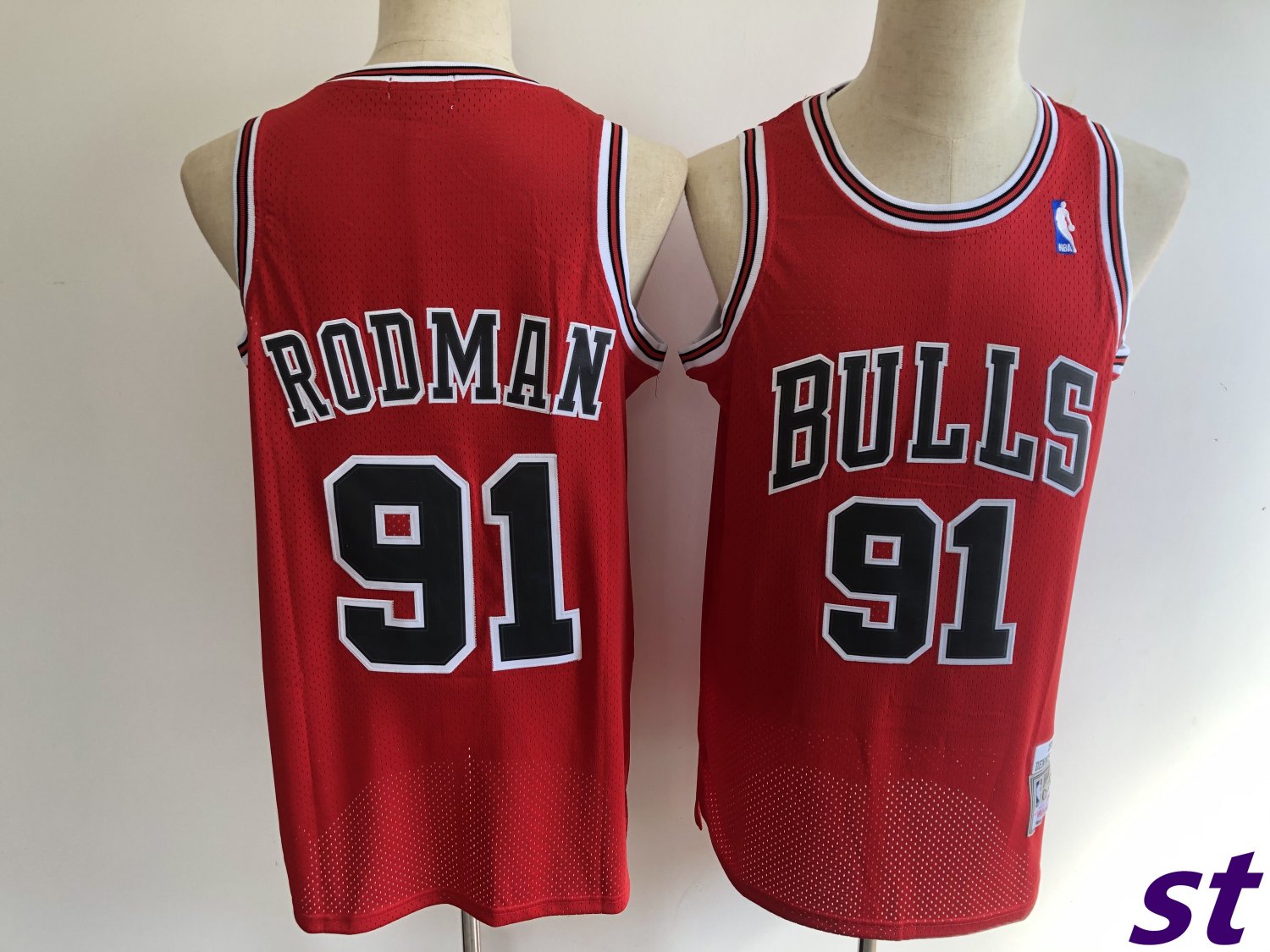 Men's Mitchell Ness Bulls #91 Dennis Rodman Jersey Red New