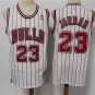 Men's Mitchell Ness Bulls Michael Jordan Jersey White Stripe Classic