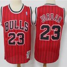 Men's Mitchell Ness Bulls #23 Michael Jordan Jersey Red Stripe Classic