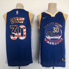 Men's Warriors #30 Stephen Curry Jersey USA Flag Blue