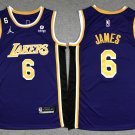 Men's Lakers #6 LeBron James Jersey purple 2023