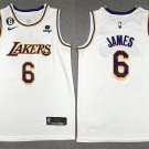 Men's Lakers #6 LeBron James Jersey White 2023