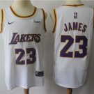 Men's Lakers #23 LeBron James Basketball Jersey White New