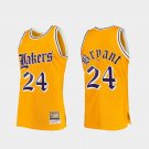 Men's Lakers #24 Kobe Bryant Yellow Old English Faded Jersey