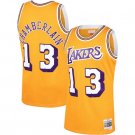 Men's Los Angeles Lakers #13 Wilt Chamberlain Basketball Jersey Yellow