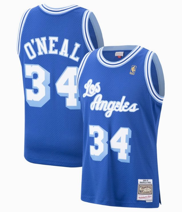 Men's Lakers Mitchell & Ness Lakers #34 Shaquille O'Neal Jersey Royal