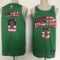 Men's Celtics #0 Jayson Tatum Stitched Jersey Green USA Flag