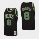 Men's Boston Celtics #6 Bill Russell Basketball Retro Jersey Black