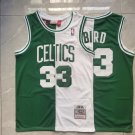 Men's Celtics #33 Larry Bird Home & Away Split Jersey Green White