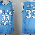 Men's Indiana State 33# Larry Bird Blue High School Basketball Jersey
