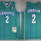Men's Hornets #2 Larry Johnson Basketball Ness Jersey Teal