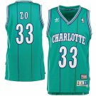 Men's Hornets #33 Alonzo Mourning Jersey Green Stripe Teal