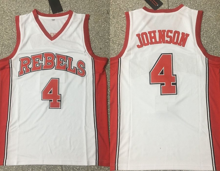 Men's REBELS #4 Larry Johnson UNLV White College Basketball Jersey