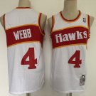 Men's Atlanta Hawks #4 Spud Webb White Classic Jersey