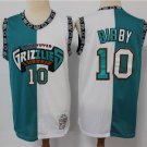 Men's Grizzlies #10 Mike Bibby Green White Split Two Tone Jersey