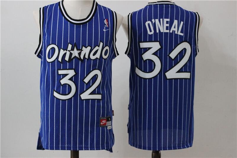 Men's ORL #32 Shaquille O'Neal Jersey Blue Throwback