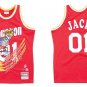 Men's Mitchell Ness Rockets #01 JACK Jointly Basketball Jersey Red