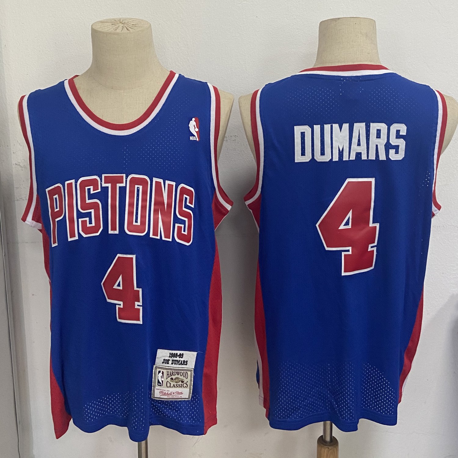 Men's DET #4 Joe Dumars Jersey Blue Throwback