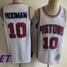 Men's Mitchell Ness Pistons #10 Dennis Rodman Jersey White