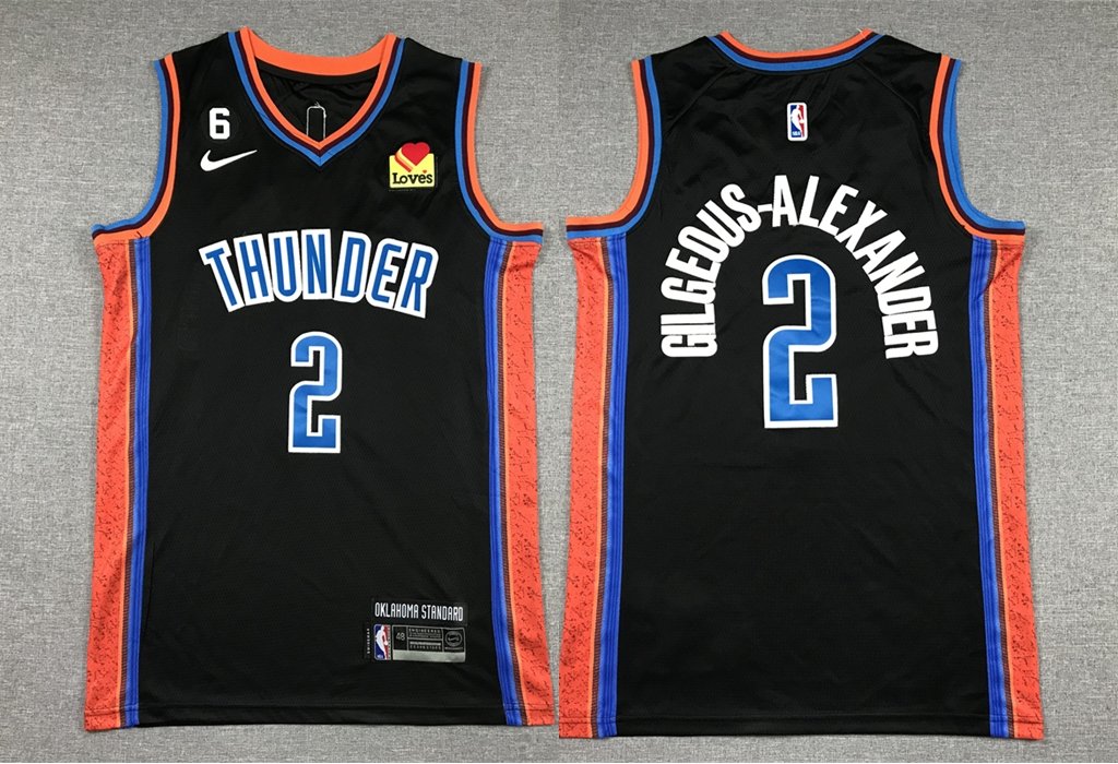 Men's OKC #2 Shai Gilgeous Alexander City Jersey Black