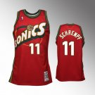 Men's Seattle Supersonics 11# Detlef Schrempf Red Jersey Throwback