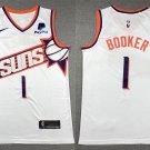 Men's 2024 Phoenix Suns #1 Devin Booker Stitched Jersey White