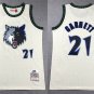 Men's Mitchell & Ness Timberwolves #21 Kevin Garnett Basketball Jersey Cream White