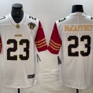 Men's San Francisco 49ers Christian McCaffrey White Gold Vapor 75TH Limited Football Jersey