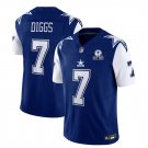 Cowboys 7 Trevon Diggs F.U.S.E. With 1960 Patch Vapor Jersey Blue