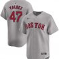 Men's Boston Red Sox #47 Enmanuel Valdez Gray Cool Base Stitched Baseball Jersey