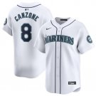 Men's Seattle Mariners #8 Dominic Canzone White Home Limited Stitched Jersey