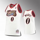 Mens Philadelphia 76ers #0 Tyrese Maxey White Mitchell & Ness Hardwood Classics Throwback Jersey