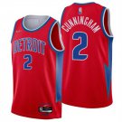 Men's Pistons #2 Cade Cunningham City Basketball Jersey Red