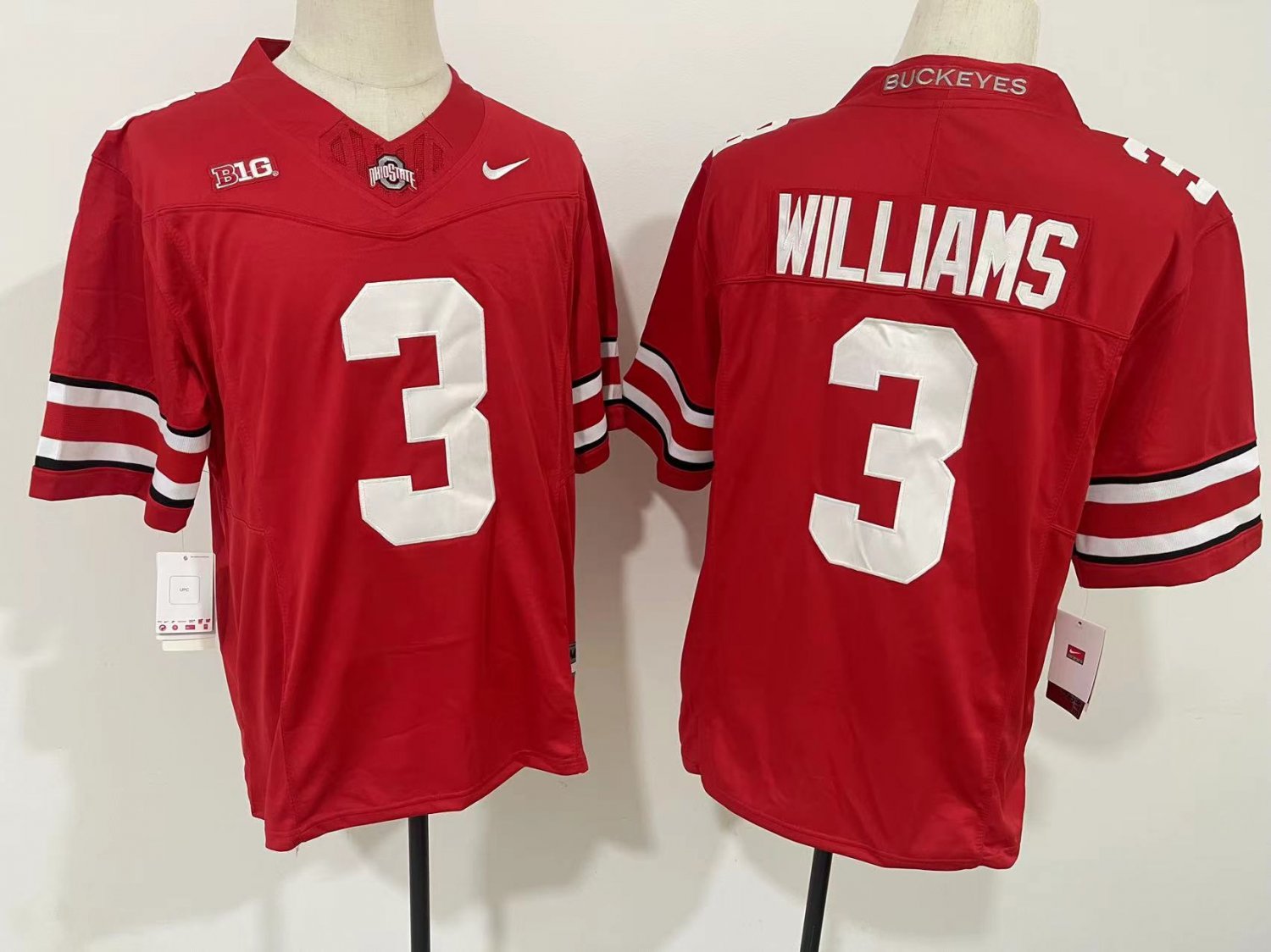 Men's Ohio State Buckeyes #3 Miyan Williams Red 2023 F.U.S.E. Limited Jersey