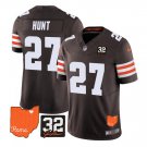 Men's Cleveland Browns #27 Kareem Hunt Brown 2023 F.U.S.E. With Jim Brown Jersey
