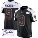 Men's Minnesota Vikings #9 J.J. McCarthy Black 2024 Draft F.U.S.E. Throwback Jersey