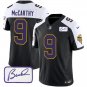 Men's Minnesota Vikings #9 J.J. McCarthy Black 2024 Draft F.U.S.E. Throwback Jersey
