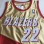 Men's Blazers 22# Clyde Drexler AU Basketball Jersey Gold Mercerization Retro