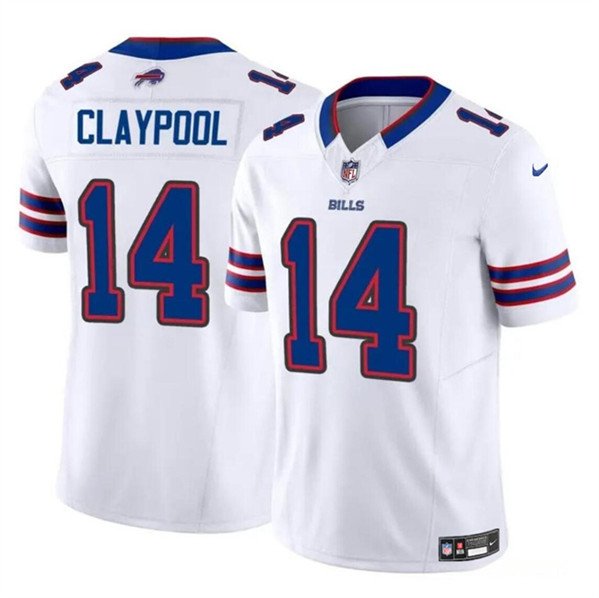 Men's Buffalo Bills #14 Chase Claypool White 2024 F.U.S.E. Vapor Football Jersey