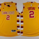 Men's Cavaliers #2 Kyrie Irving Gold Throwback Classic Stitched NBA Jersey