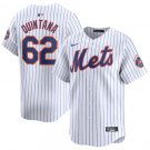 Men's New York Mets #62 Jose Quintana White 2024 Home Limited Stitched Baseball Jersey