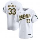 Men's Oakland Athletics #33 JJ Bleday White 2024 Home Limited Stitched Jersey