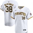 Men's Pittsburgh Pirates #38 Edward Olivares White 2024 Home Limited Baseball Stitched