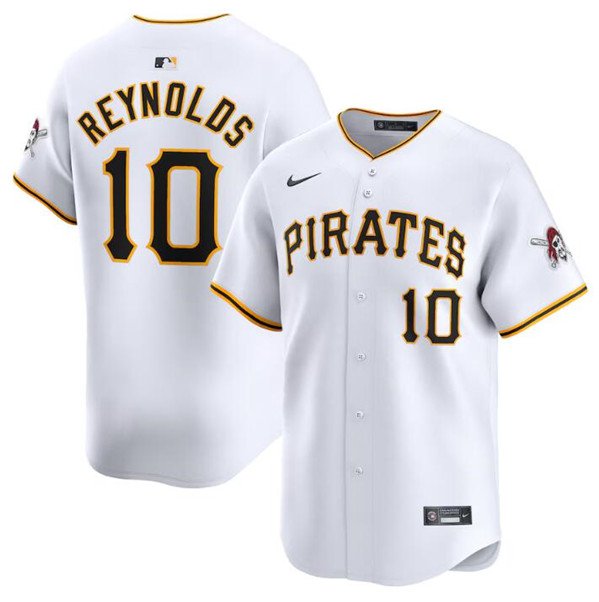 Any Size Pittsburgh Pirates #10 Bryan Reynolds 2024 Home Cool Baseball Jersey White
