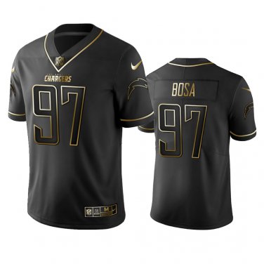 Men s Los Angeles Chargers 97 Joey Bosa Black Gold Edition Stitched Jersey